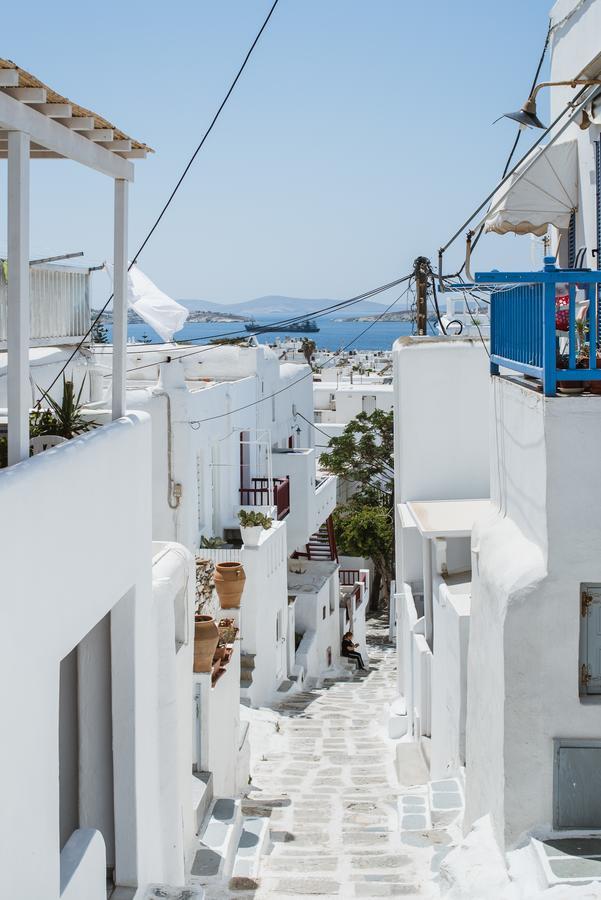 White And Grey Chora Apartment Mykonos Town Exterior foto